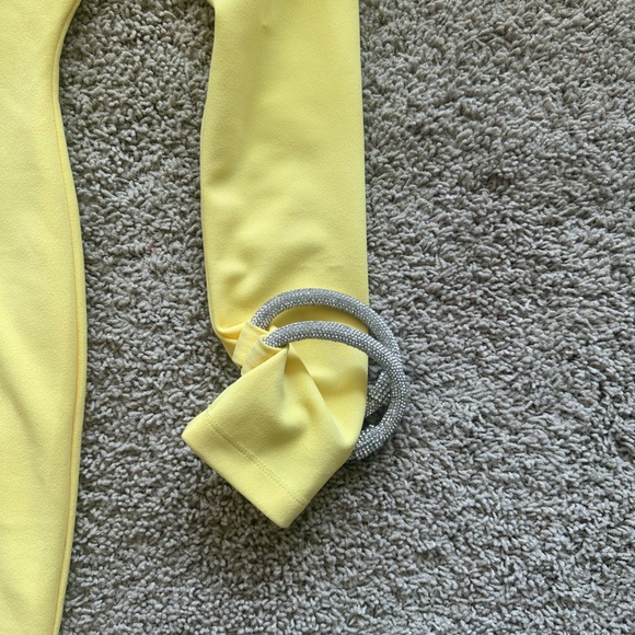 Yellow One Shoulder Cocktail Dress Size Small - Picture 4 of 5